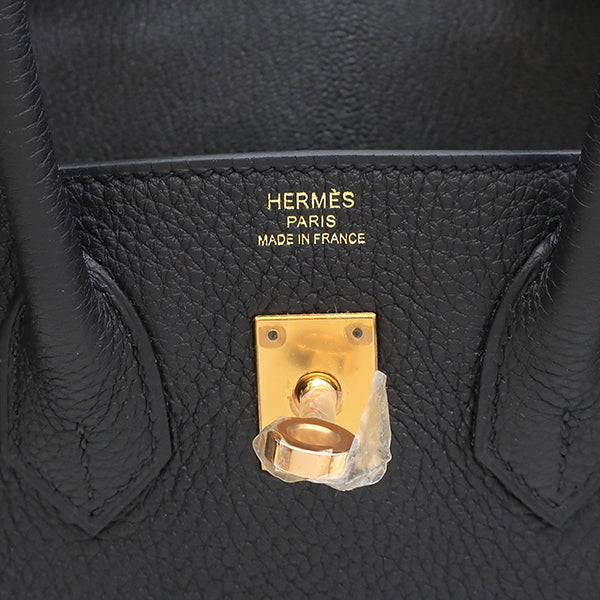 エルメス HERMES バーキン25 ブラック トゴ ハンドバッグ ローズゴールド金具 新品 未使用 黒 PG金具