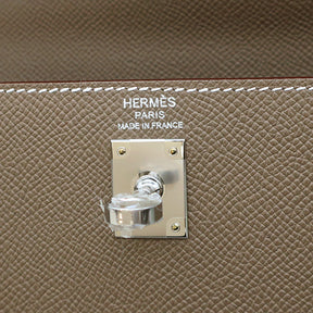 エルメス HERMES ケリー25 外縫い エトゥープ ヴォーエプソン 2WAYバッグ シルバー金具 新品 未使用 グレージュ