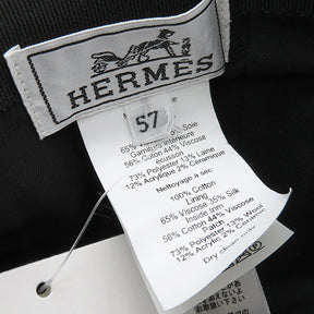 エルメス HERMES デイヴィス Hセリエ ブラック コットン #57 キャスケット シルバー金具 キャップ 帽子