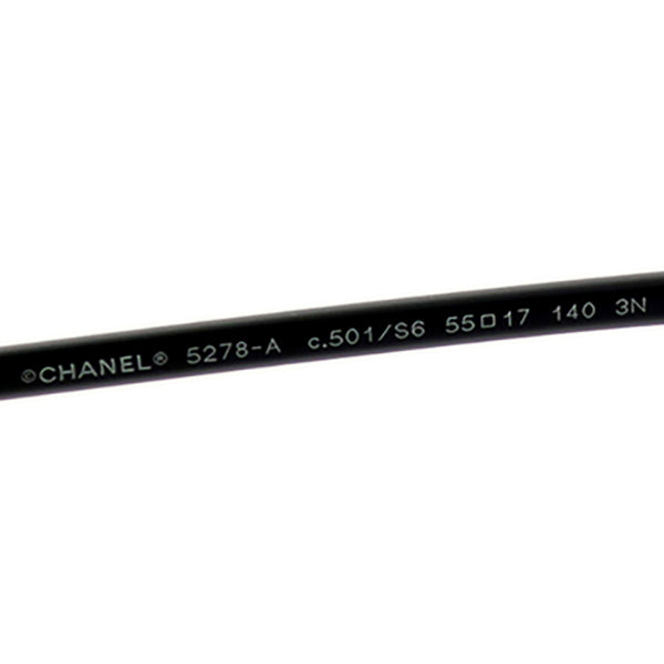 シャネル CHANEL ボストン ココマーク 55□17 5278-A ブラック プラスチック サングラス シルバー金具 ブラックグラデーション