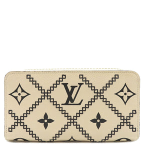 ルイヴィトン LOUIS VUITTON クレーム ジッピー ウォレット M81141  モノグラムアンプラントブロデリー 長財布 ゴールド金具 白 アイボリー ラウンドファスナー