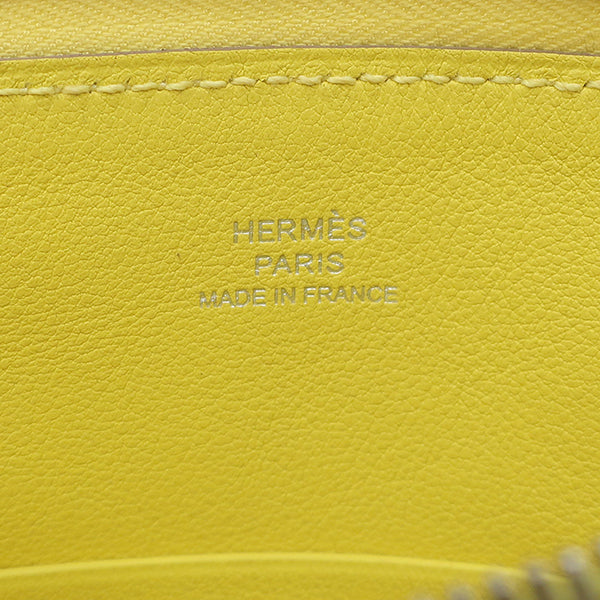 エルメス HERMES カレ ポケット  ライム スイフト ポーチ シルバー金具 黄色 ベルリンヌ馬車に乗って