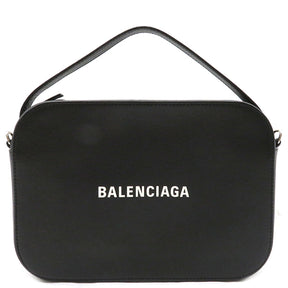 バレンシアガ BALENCIAGA エブリデイ カメラバッグ 608654 ブラック レザー 2WAYバッグ シルバー金具 黒 ポシェット