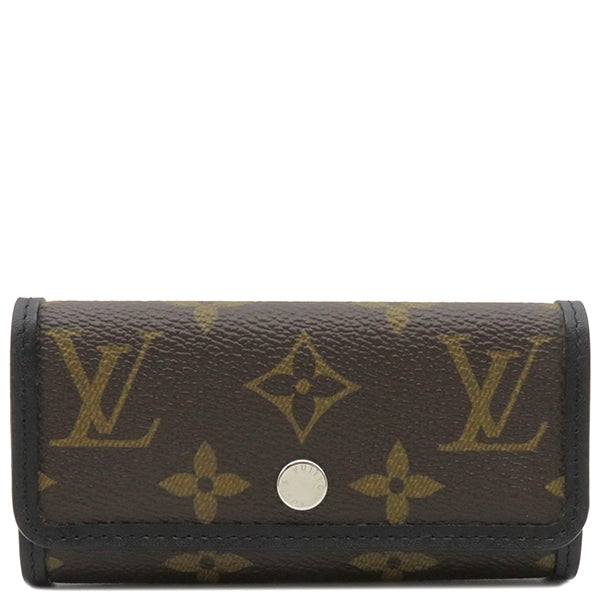 ルイヴィトン LOUIS VUITTON ミュルティクレ 6 M60165 モノグラム×黒 モノグラムマカサー キーケース シルバー金具 茶 鍵入れ