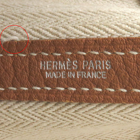 エルメス HERMES ガーデンパーティーTPM ゴールド ネゴンダ トートバッグ シルバー金具 茶