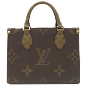 ルイヴィトン LOUIS VUITTON モノグラム×モノグラムリバース オンザゴー PM M46373 モノグラムキャンバス モノグラムリバースキャンバス 2WAYバッグ ゴールド金具 新品 未使用 茶 トート ショルダー コインケース