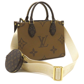 ルイヴィトン LOUIS VUITTON モノグラム×モノグラムリバース オンザゴー PM M46373 モノグラムキャンバス モノグラムリバースキャンバス 2WAYバッグ ゴールド金具 新品 未使用 茶 トート ショルダー コインケース