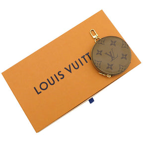 ルイヴィトン LOUIS VUITTON モノグラムリバース 幅4CM コインケース付きストラップ J02522 ナイロン モノグラムリバースキャンバス ショルダーストラップ ゴールド金具 茶