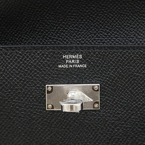 エルメス HERMES ケリーウォレット ロング ブラック ヴォーエプソン 三つ折り財布 シルバー金具 新品 未使用 黒