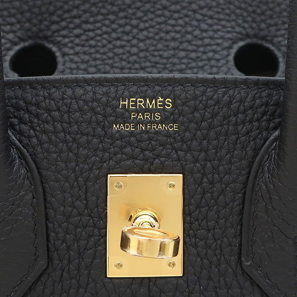 エルメス HERMES バーキン25 ブラック トゴ ハンドバッグ ゴールド金具 新品 未使用 黒