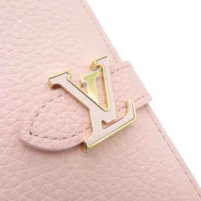 ルイヴィトン LOUIS VUITTON LV ヴェルティカル ウォレット コンパクト M82144 ローズジャスミン トリヨンレザー 二つ折り財布 ゴールド金具 LV金具 ピンク