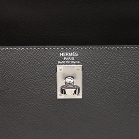 エルメス HERMES ケリー25 外縫い グラファイト ヴォーエプソン 2WAYバッグ シルバー金具 新品 未使用