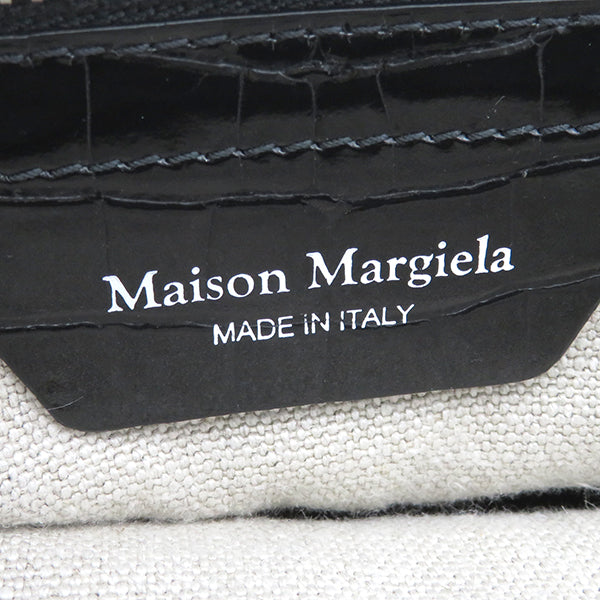 メゾン マルタン マルジェラ MAISON MARTIN MARGIELA 5AC ブロークンミラー ミニショルダー SB3WG0044 ブラック レーヨン アクリル レザー ハンドバッグ シルバー金具 黒