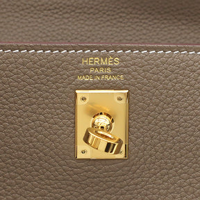 エルメス HERMES ケリー25 内縫い エトゥープ トゴ 2WAYバッグ ゴールド金具 グレージュ ショルダー