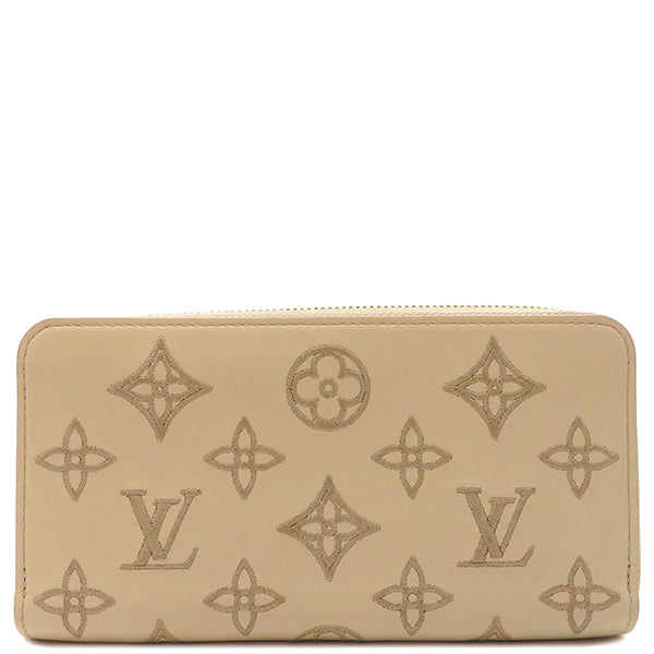 ルイヴィトン LOUIS VUITTON LV ブロデリー・アングレーズ  ジッピー・ウォレット M82471 ベージュ カーフ 長財布 ゴールド金具