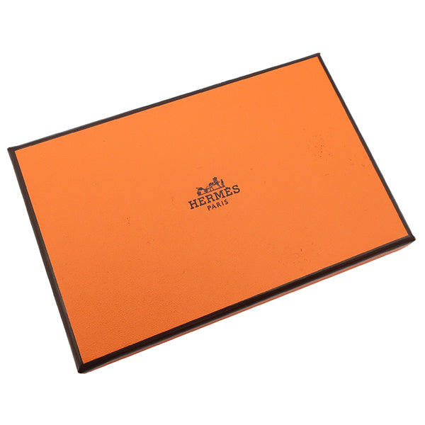 エルメス HERMES カルヴィ デュオ エトゥープ シェブルミゾル カードケース シルバー金具 新品 未使用 グレージュ