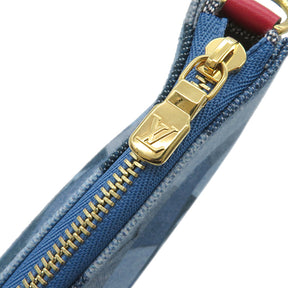 ルイヴィトン LOUIS VUITTON ミュルティ ポシェット アクセソワール M44990 デニム モノグラムデニム 2WAYバッグ ゴールド金具 ポーチ コインケース付き