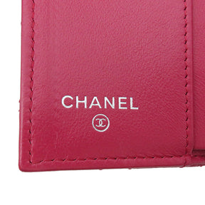 シャネル CHANEL ボーイ シャネル コンパクト ウォレット A84432 ピンク ラムスキン 三つ折り財布 シルバー金具 ミニ