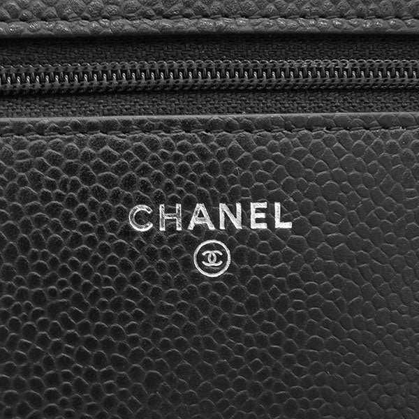 シャネル CHANEL ココマーク チェーンショルダー ブラック パテントレザー キャビアスキン チェーンウォレット シルバー金具 黒 ポシェット