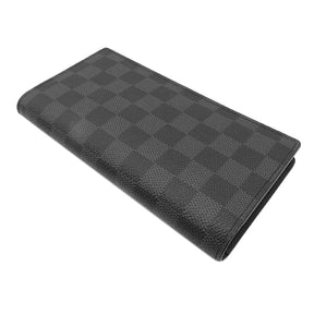 ルイヴィトン LOUIS VUITTON ダミエグラフィット ポルトフォイユ ブラザ N62665 ダミエグラフィットキャンバス 長財布 シルバー金具 二つ折り 黒 グレー