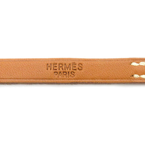 エルメス HERMES アピ3 レザーブレスレット ゴールド レザー メタル ブレスレット シルバー金具 ブラウン