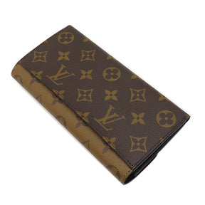 ルイヴィトン LOUIS VUITTON ポルトフォイユ エミリー M82157 ブラウン モノグラムキャンバス モノグラムリバースキャンバス 長財布 ゴールド金具 茶 フラップ