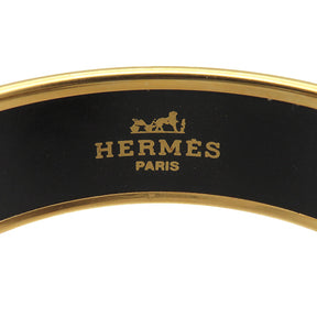 エルメス HERMES エマイユ MM ブルー×ゴールド 七宝焼き バングル