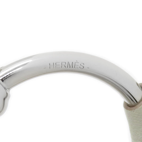 エルメス HERMES ループグラン クレ ヴォースイフト メタル ピアス シルバー金具 白