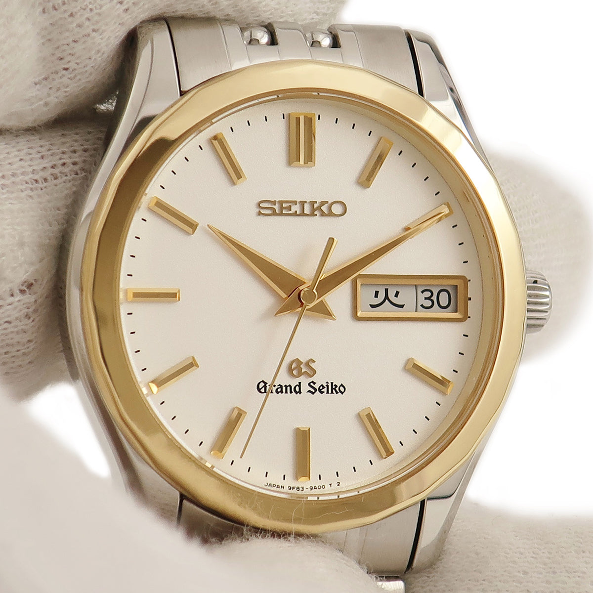 グランドセイコー Grand Seiko 9Fクォーツ デイデイト SBGT002 9F83-9A10 クオーツ メンズ K18YG×SS コンビ バー