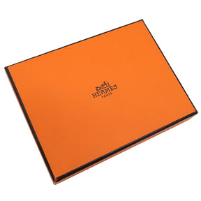 エルメス HERMES ベアンコンパクト オレンジ オーストリッチ 二つ折り財布 シルバー金具