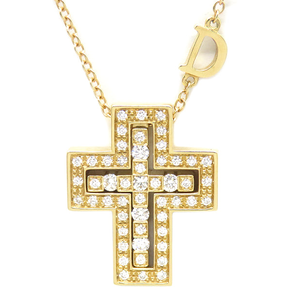 ダミアーニ DAMIANI ベルエポック XS  イエローゴールド K18YG ダイヤモンド ネックレス 十字架 クロス 750 YG