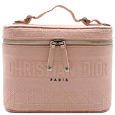 クリスチャン・ディオール Christian Dior カナージュ バニティバッグ エンブロイダリー ピンク キャンバス ハンドバッグ ヴァニティ ロゴ