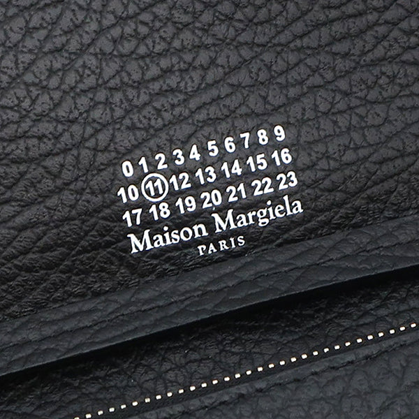 メゾン マルタン マルジェラ MAISON MARTIN MARGIELA ４ステッチ チェーン ウォレット SA3UI0008P4455T8013 ブラック グレインカーフレザー チェーンウォレット シルバー金具 ナンバリングロゴ 黒