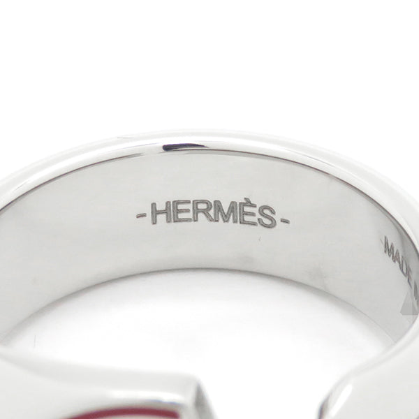 エルメス HERMES カルーゼル リング レッドXシルバー メタル ラッカー ♯T60 リング 指輪