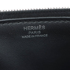 エルメス HERMES ジップアンゴー PM  ブラック エバーグレーン ポーチ シルバー金具 2023AW