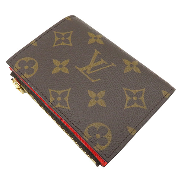 ルイヴィトン LOUIS VUITTON ポルトフォイユ リサ M82381 トニックオレンジ モノグラムキャンバス 二つ折り財布 ゴールド金具 コンパクト