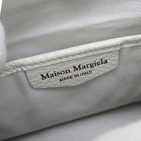 メゾン マルタン マルジェラ MAISON MARTIN MARGIELA 5AC ドローストリングバッグ S56WD0126 アイボリー レザー コットン 2WAYバッグ シルバー金具 白 ショルダー