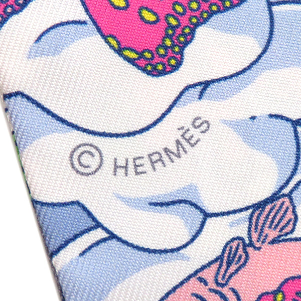 エルメス HERMES ツイリー フューシャ×ブルー×マルチカラー シルク スカーフ 新品 未使用【SUR MON NUAGE/私の雲】