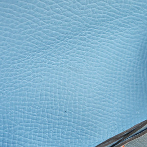 エルメス HERMES カルヴィ デュオ セレスト ヴォーエプソン カードケース シルバー金具 新品 未使用 ライトブルー 水色