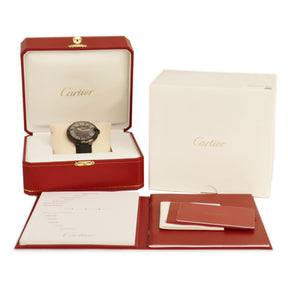 カルティエ Cartier バロンブルー ドゥ カルティエ カーボン WSBB0015 自動巻き メンズ 黒 ADLC加工SS ローマン 2016年
