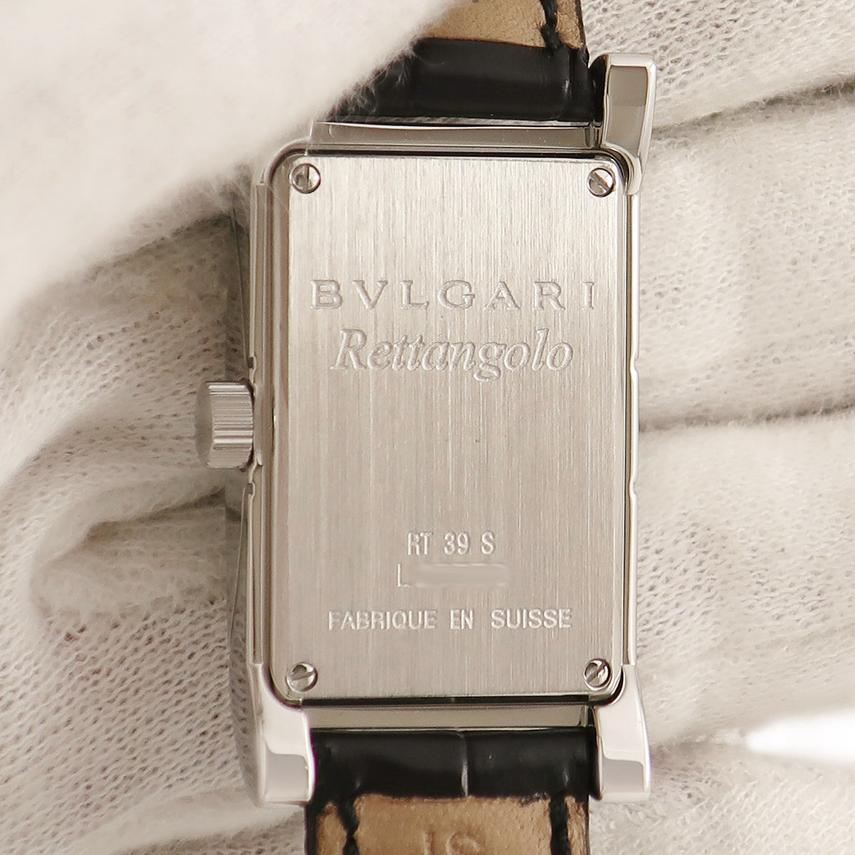 ブルガリ BVLGARI レッタンゴロ RT39S クオーツ レディース 純正黒ダイヤ 角型