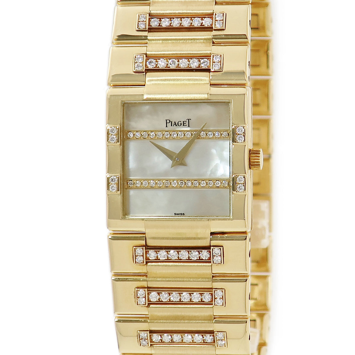 ピアジェ PIAGET ダンサー 91327K81 手巻き レディース K18YG無垢 純正ダイヤ シェル 角型 ドレスウォッチ