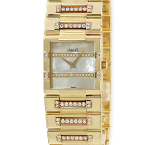 ピアジェ PIAGET ダンサー 91327K81 手巻き レディース K18YG無垢 純正ダイヤ シェル 角型 ドレスウォッチ