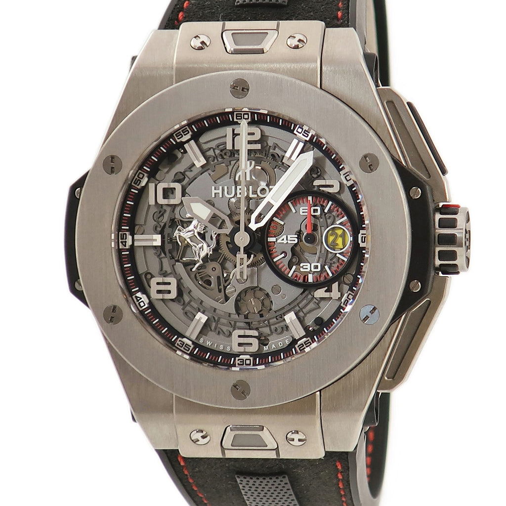 ウブロ HUBLOT ビッグバン フェラーリ チタニウム 401.NX.0123.VR 自動巻き メンズ 跳ね馬 コラボ スケルトン 限定