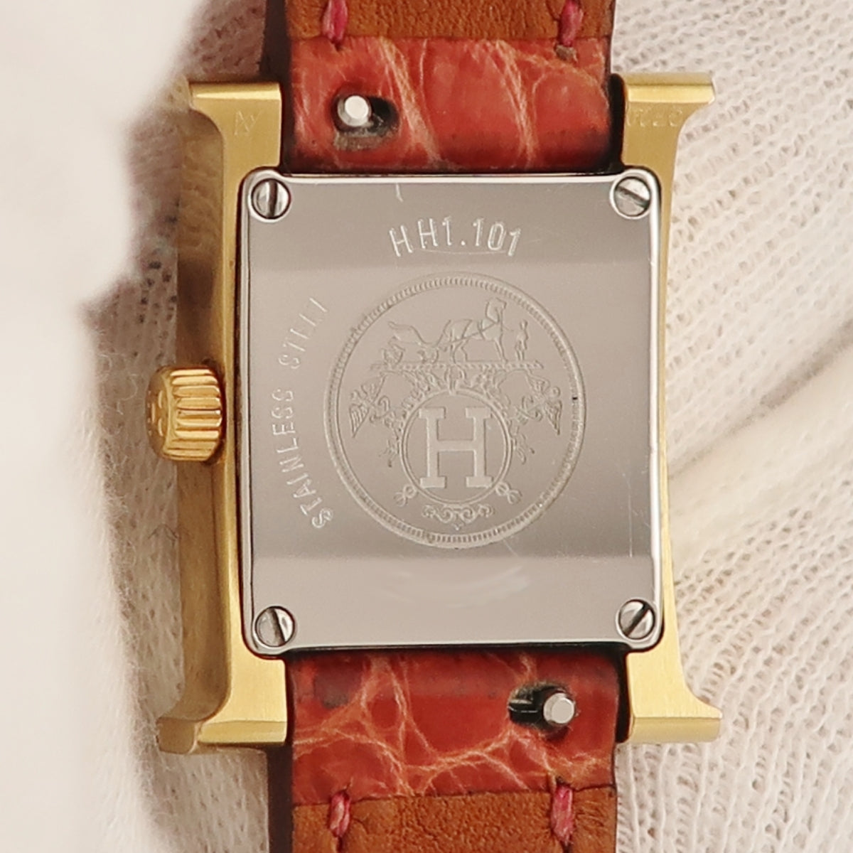 エルメス HERMES Hウォッチ ミニ HH1.101 クオーツ レディース 純正11P ...