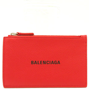バレンシアガ BALENCIAGA キャッシュ コイン カードホルダー 640535 レッド レザー カードケース シルバー金具 赤 フラグメントケース