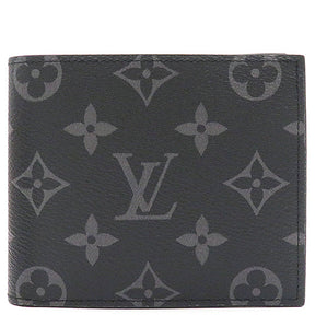 ルイヴィトン LOUIS VUITTON ポルトフォイユ マルコ NM M62545 モノグラムエクリプス モノグラムエクリプス 二つ折り財布 シルバー金具 新品 未使用 イニシャル入り 黒 グレー