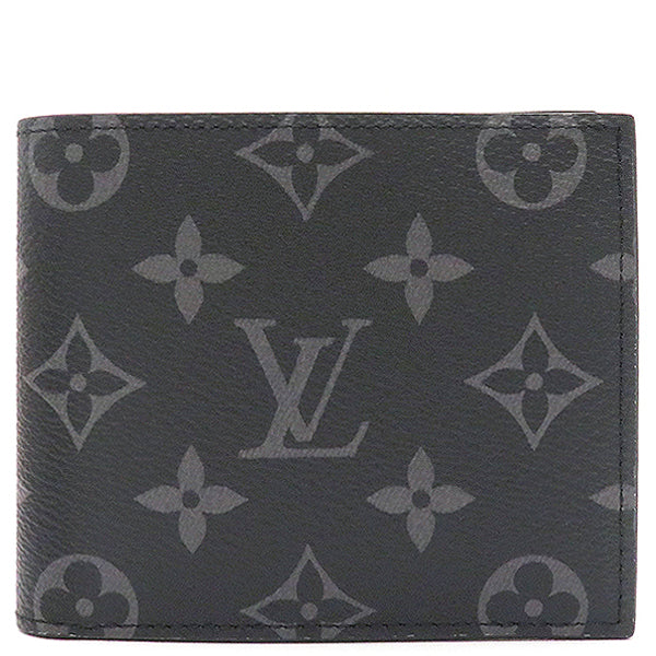 ルイヴィトン LOUIS VUITTON ポルトフォイユ マルコ NM M62545 モノグラムエクリプス モノグラムエクリプス 二つ折り財布 シルバー金具 新品 未使用 イニシャル入り 黒 グレー