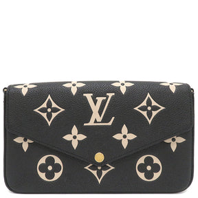 ルイヴィトン LOUIS VUITTON ポシェット・フェリシー M82479 ブラック×ベージュ バイカラーモノグラムアンプラントレザー  チェーンウォレット ゴールド金具 黒 ショルダーバッグ