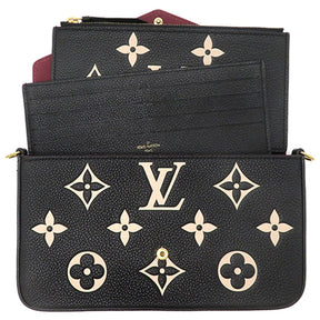 ルイヴィトン LOUIS VUITTON ポシェット・フェリシー M82479 ブラック×ベージュ バイカラーモノグラムアンプラントレザー チェーンウォレット ゴールド金具 黒 ショルダーバッグ